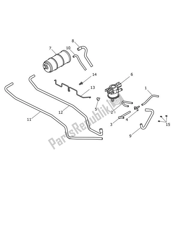 All parts for the Evap System of the Triumph Street Triple R From VIN BF 1297 765 2021 - 2024
