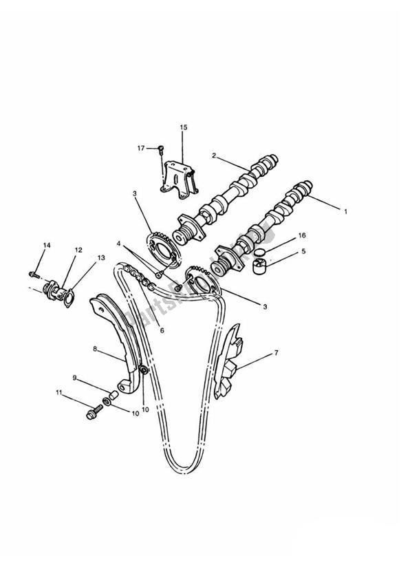 All parts for the Camshaft And Drive of the Triumph Adventurer VIN: 71699 > 844 1999 - 2001