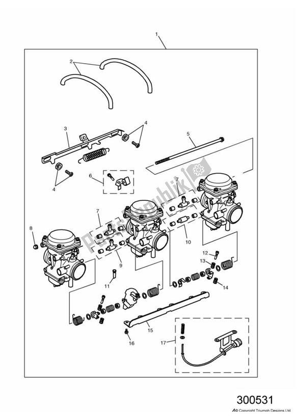 All parts for the Carburettors of the Triumph Adventurer VIN: 71699 > 844 1999 - 2001