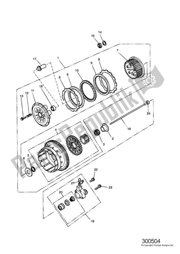 All parts for the Clutch of the Triumph Adventurer VIN: 71699 > 844 1999 - 2001