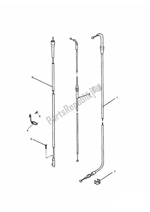 All parts for the Control Cables of the Triumph Adventurer VIN: 71699 > 844 1999 - 2001