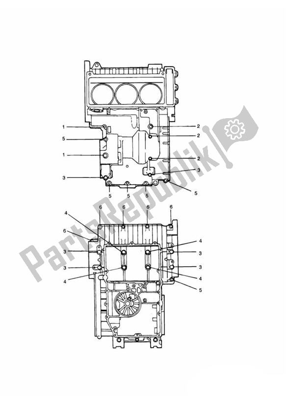 All parts for the Crankcase Fixings of the Triumph Adventurer VIN: 71699 > 844 1999 - 2001