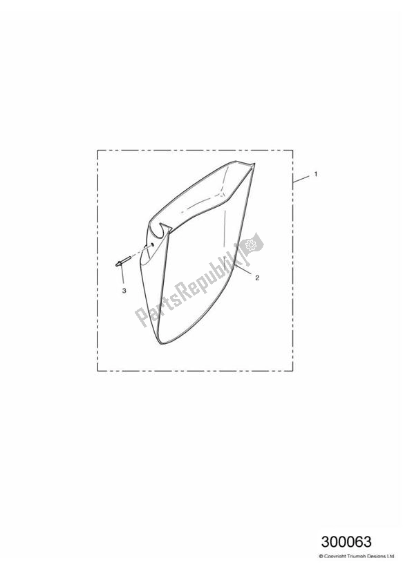 Alle onderdelen voor de Front Mudguard Extension van de Triumph Adventurer VIN: 71699 > 844 1999 - 2001