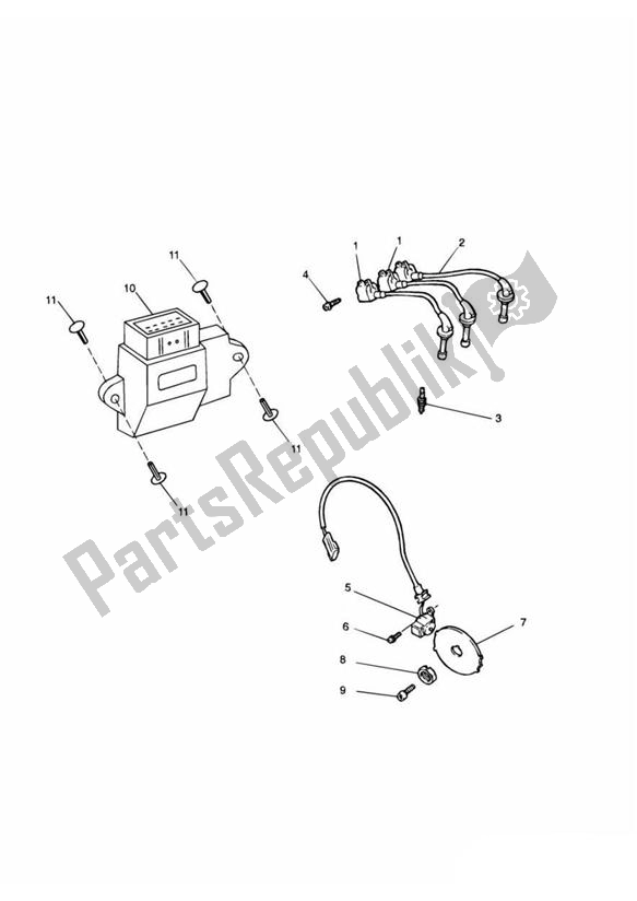 All parts for the Ignition System 111990 > of the Triumph Adventurer VIN: 71699 > 844 1999 - 2001