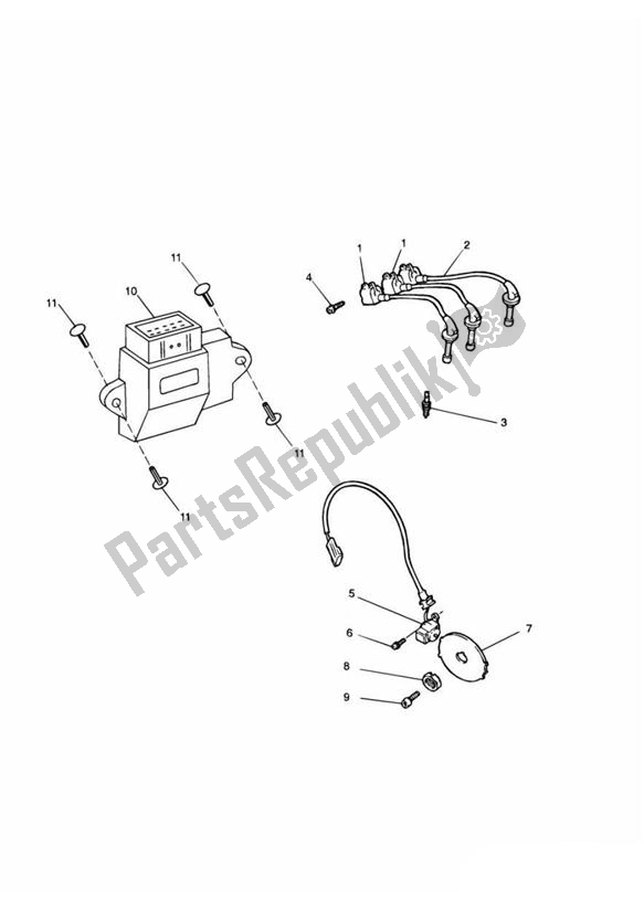 All parts for the Ignition System 111990 > of the Triumph Adventurer VIN: 71699 > 844 1999 - 2001