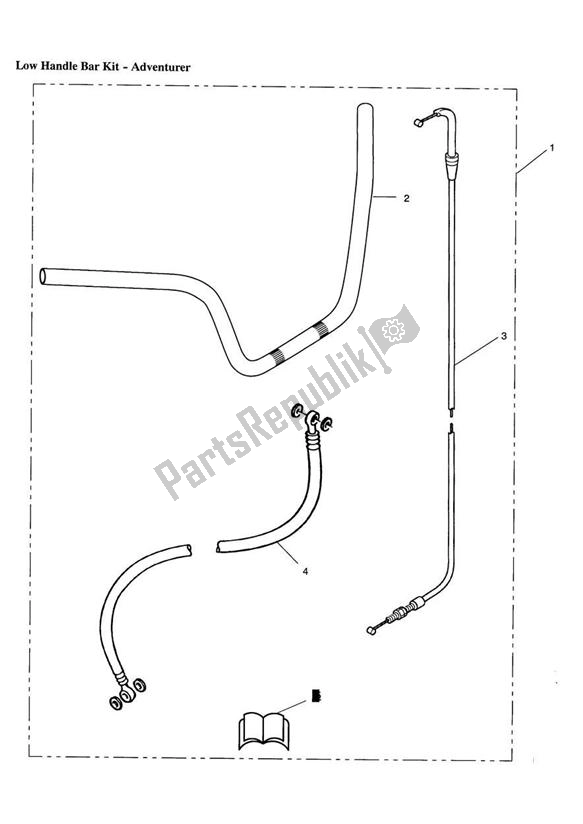 All parts for the Low Handle Bar Kit of the Triumph Adventurer VIN: 71699 > 844 1999 - 2001