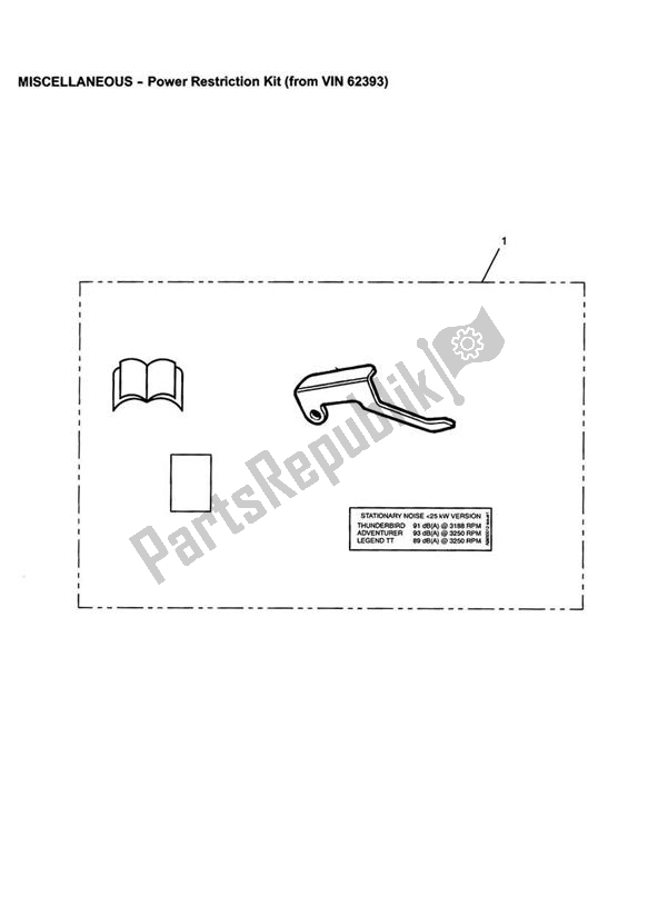 Wszystkie części do Power Restriction Kit (from Vin 62393) Triumph Adventurer VIN: 71699 > 844 1999 - 2001