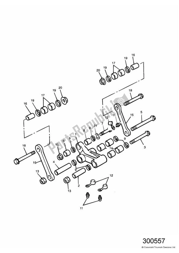 All parts for the Rear Suspension Linkage of the Triumph Adventurer VIN: 71699 > 844 1999 - 2001