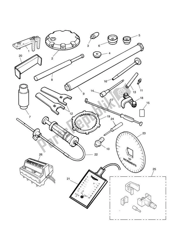 All parts for the Service Tools of the Triumph Adventurer VIN: 71699 > 844 1999 - 2001