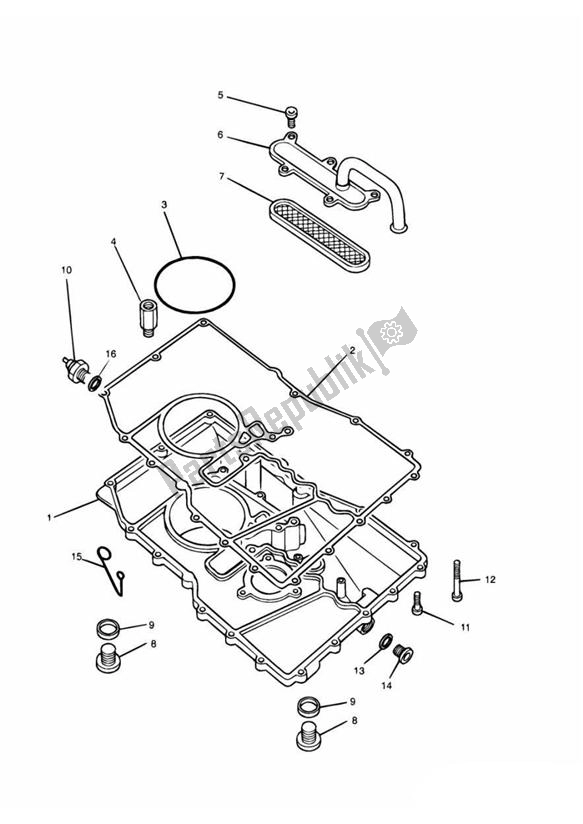 All parts for the Sump of the Triumph Adventurer VIN: 71699 > 844 1999 - 2001
