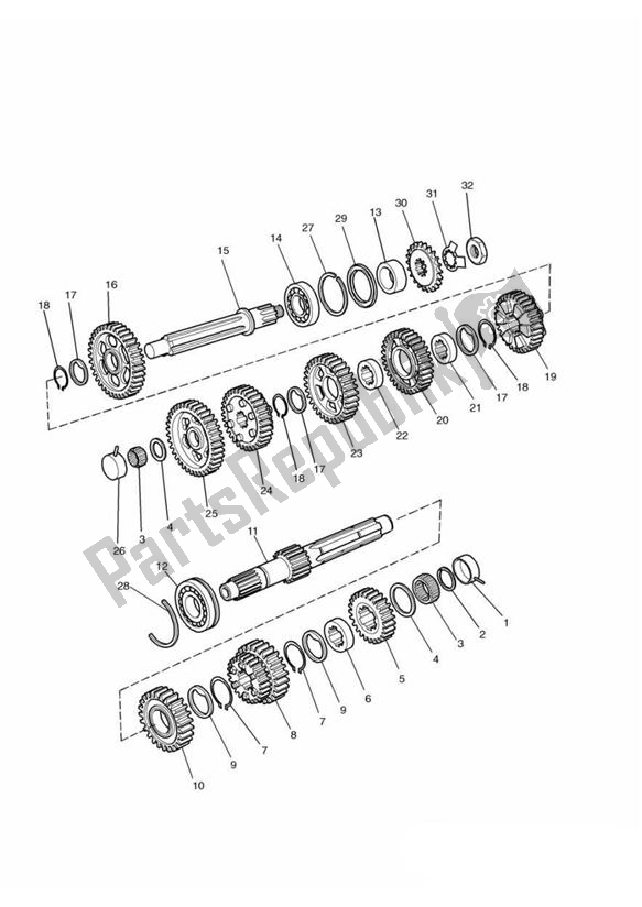 All parts for the Transmission > Eng No 107968 of the Triumph Adventurer VIN: 71699 > 844 1999 - 2001