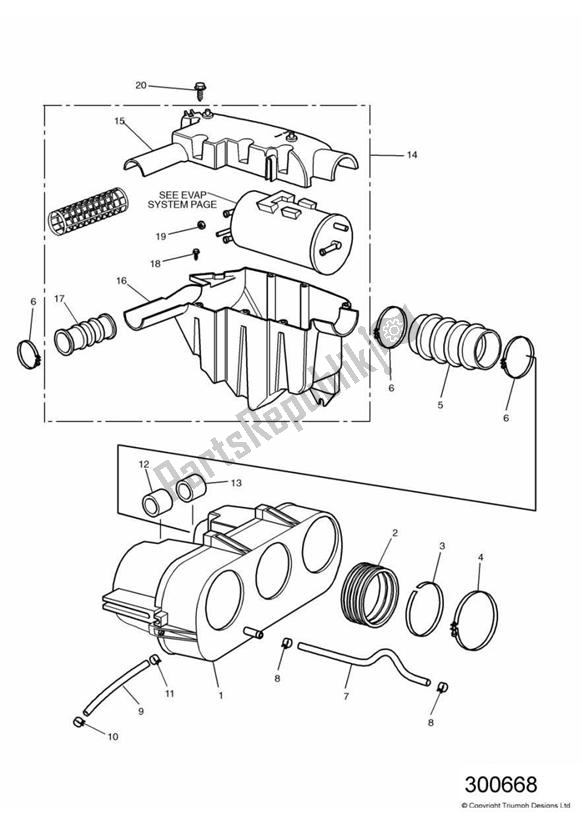 Toutes les pièces pour le Boite D'air du Triumph Adventurer VIN > 71698 844 1996 - 2004