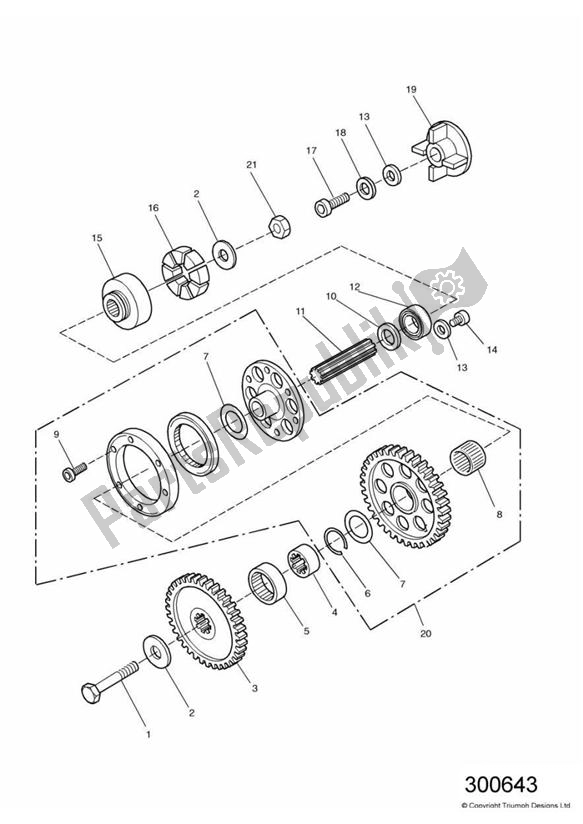 Todas las partes para Alternator/starter Drive Gears de Triumph Adventurer VIN > 71698 844 1996 - 2004