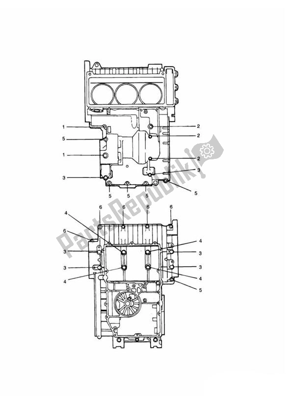 All parts for the Crankcase Fixings of the Triumph Adventurer VIN > 71698 844 1996 - 2004