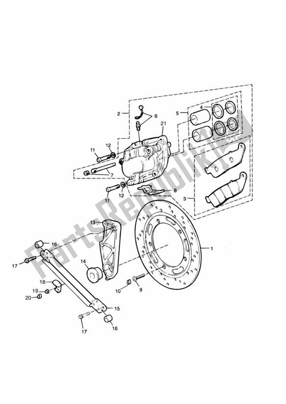 Alle onderdelen voor de Rear Brake Disc And Caliper van de Triumph Adventurer VIN > 71698 844 1996 - 2004