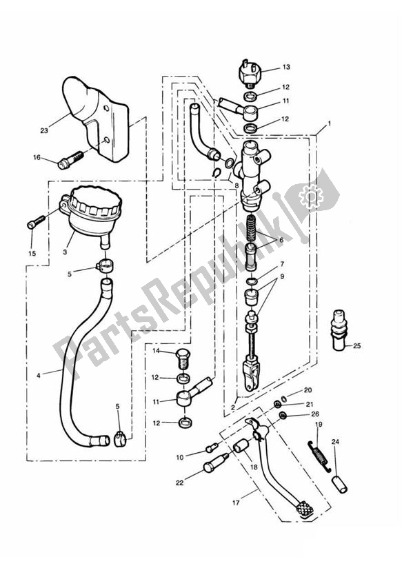 Toutes les pièces pour le Maître-cylindre De Frein Arrière du Triumph Adventurer VIN > 71698 844 1996 - 2004