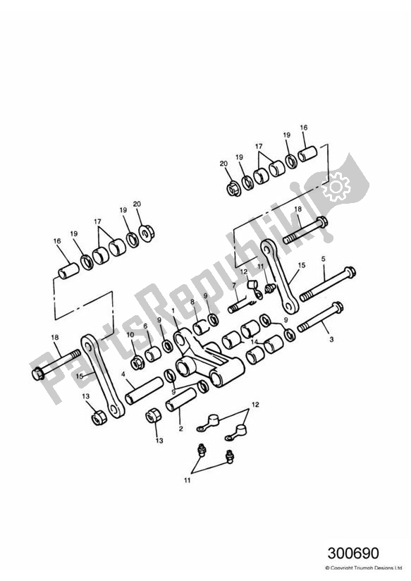 All parts for the Rear Suspension Linkage of the Triumph Adventurer VIN > 71698 844 1996 - 2004