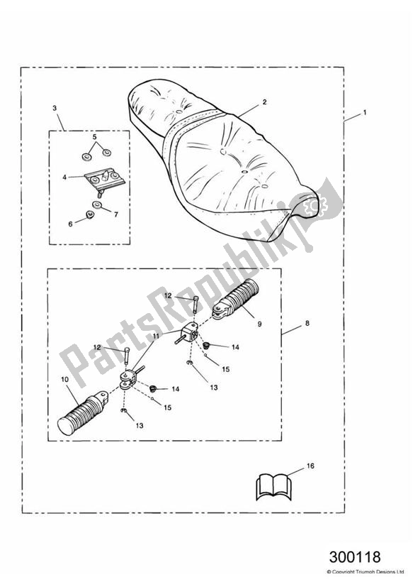 Tutte le parti per il Roadster Seat Kit del Triumph Adventurer VIN > 71698 844 1996 - 2004