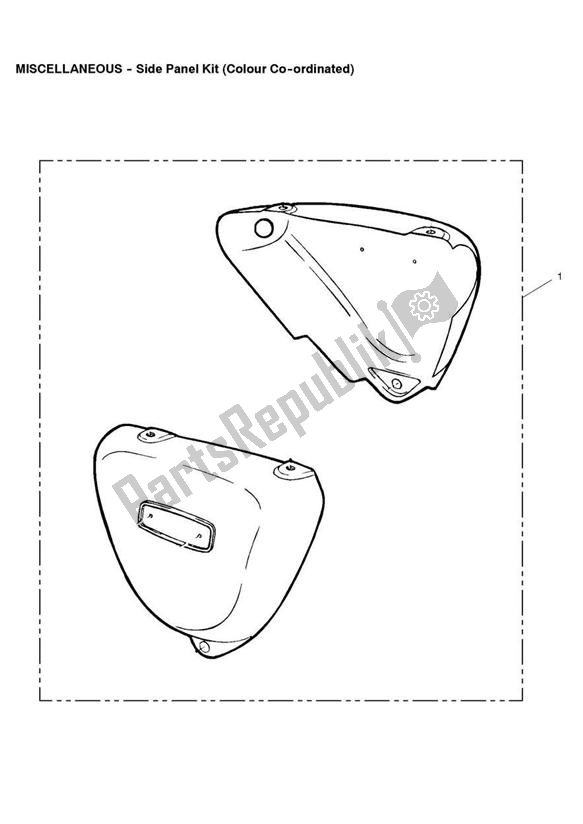 Tutte le parti per il Side Panel Kit (colour Co-ordinated) del Triumph Adventurer VIN > 71698 844 1996 - 2004