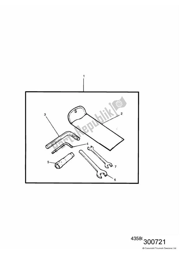 All parts for the Tool Kit of the Triumph Adventurer VIN > 71698 844 1996 - 2004