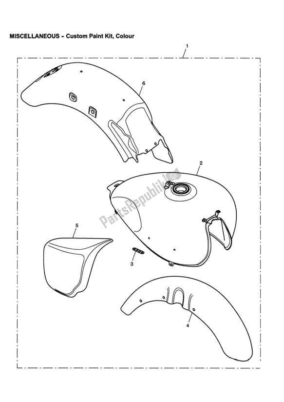 All parts for the Custom Paint Kit, Colour of the Triumph America EFI 865 2007 - 2014
