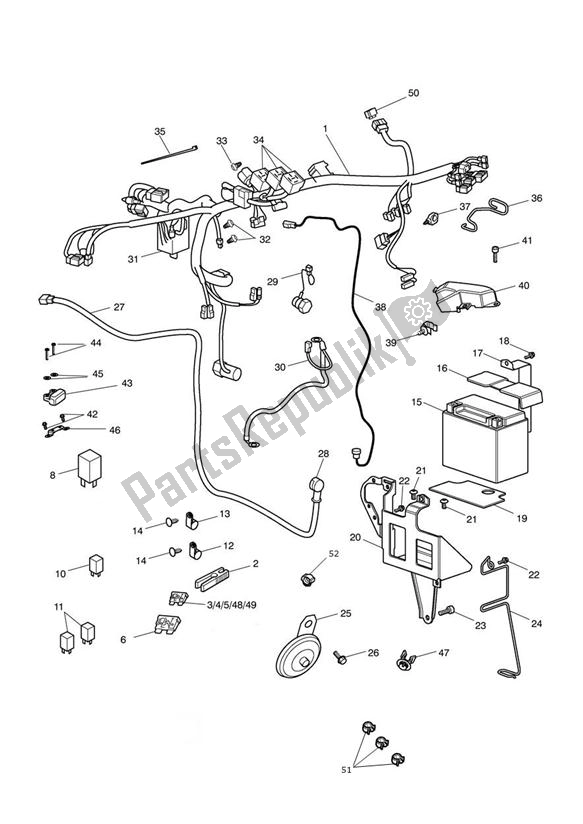 All parts for the Electrical Equipment of the Triumph America EFI 865 2007 - 2014