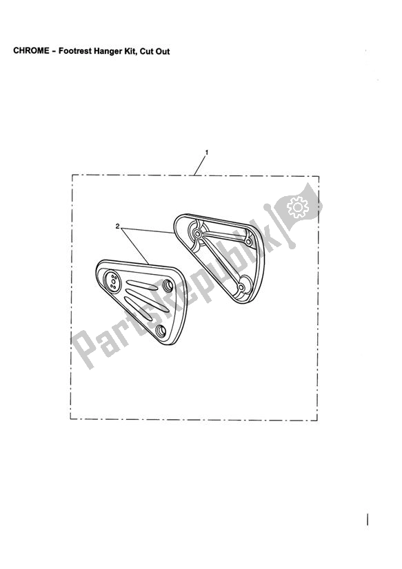 All parts for the Footrest Hanger Kit, Cut Out of the Triumph America EFI 865 2007 - 2014