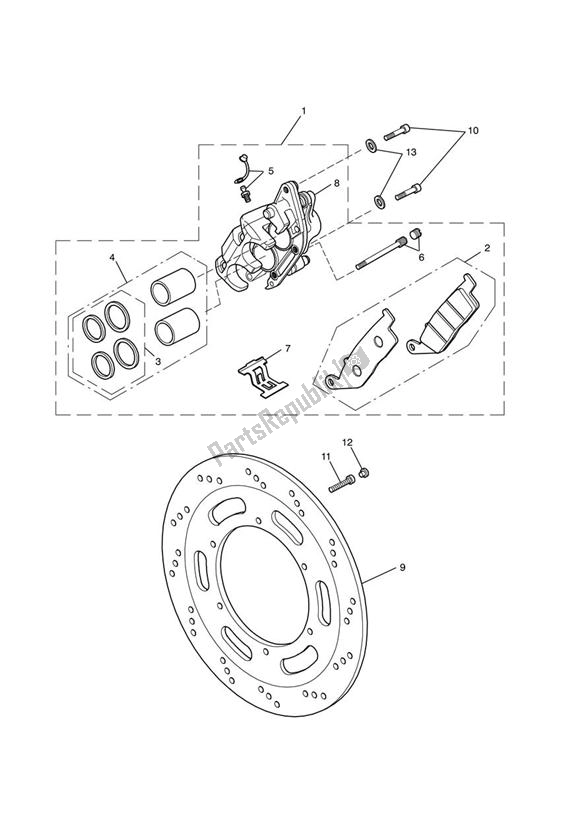 All parts for the Front Brake Caliper & Discs of the Triumph America EFI 865 2007 - 2014