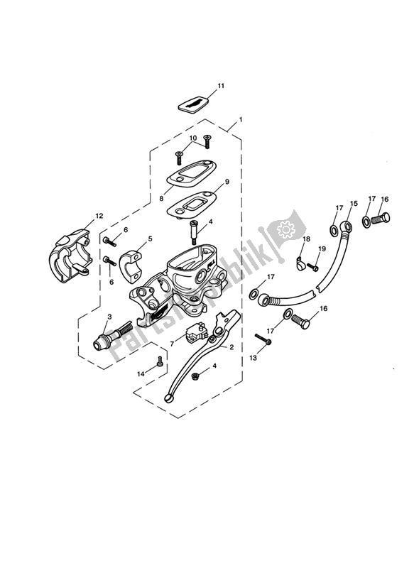 All parts for the Front Brake Master Cylinder & Hoses of the Triumph America EFI 865 2007 - 2014