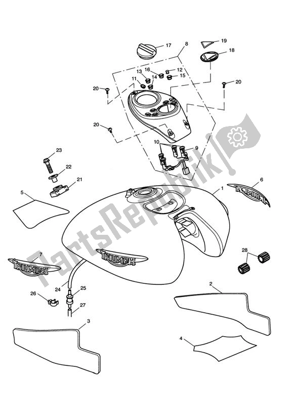 Todas las partes para Fuel Tank & Fittings de Triumph America EFI 865 2007 - 2014