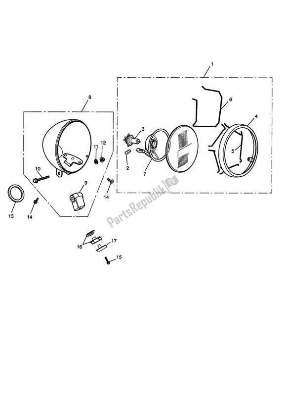 Todas las partes para Headlight Assembly > 468389 de Triumph America EFI 865 2007 - 2014