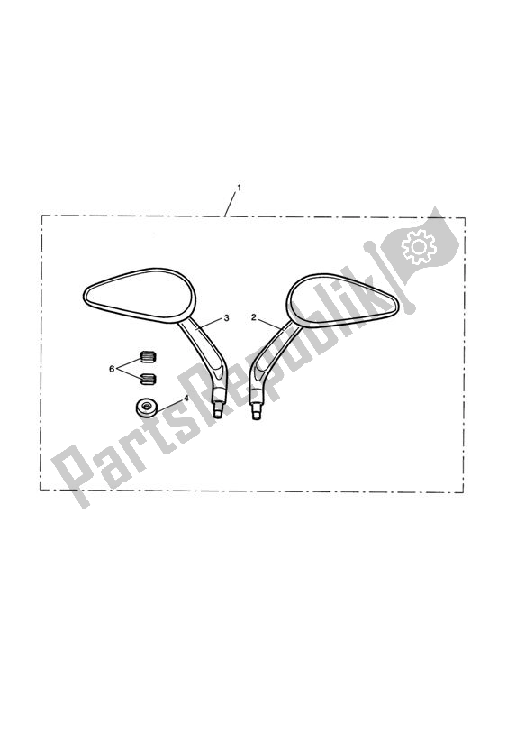 Wszystkie części do Kit, Teardrop Style Mirrors, Drilled Triumph America EFI 865 2007 - 2014