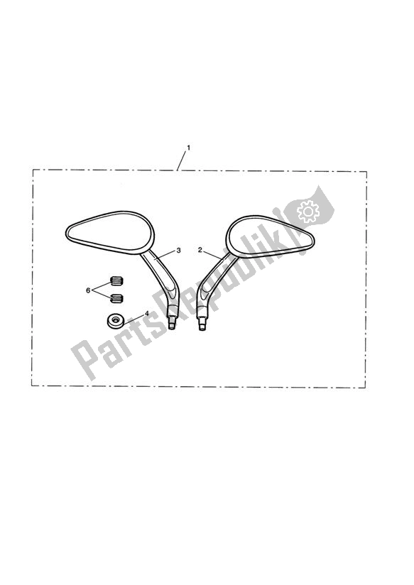 All parts for the Kit, Teardrop Style Mirrors, Drilled of the Triumph America EFI 865 2007 - 2014