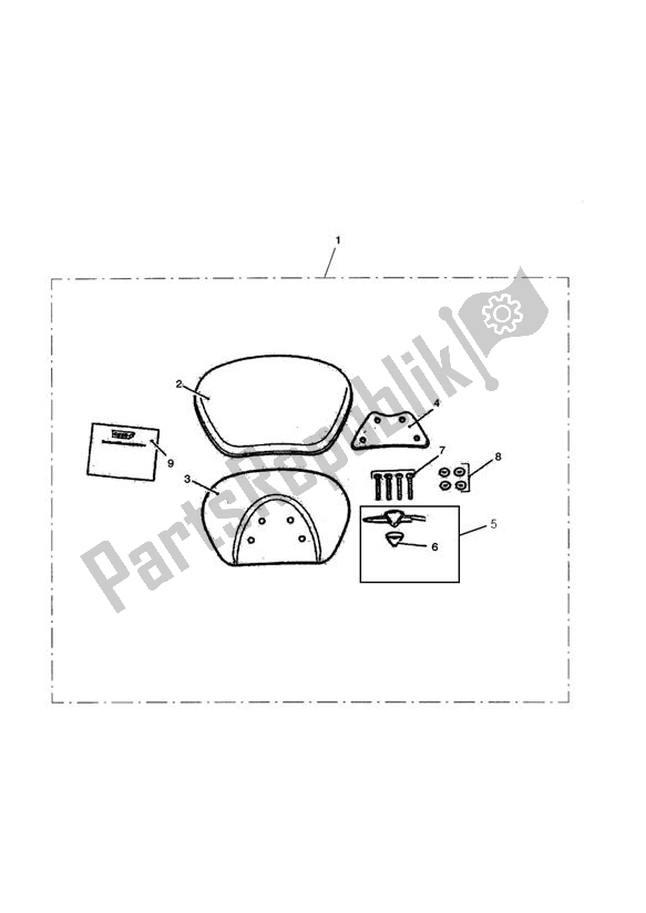 Wszystkie części do Longhaul Backrest Pad, Passenger Triumph America EFI 865 2007 - 2014