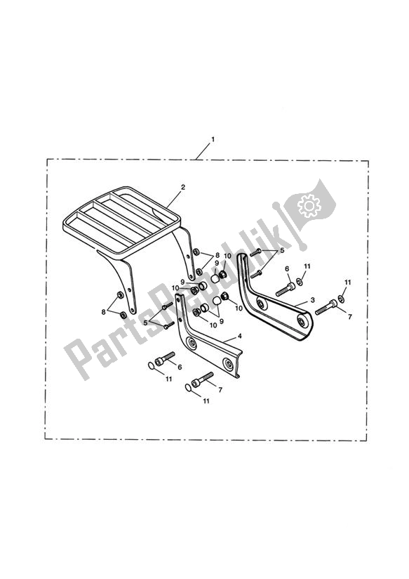 All parts for the Luggage Rack (mounting Plate) Kit of the Triumph America EFI 865 2007 - 2014