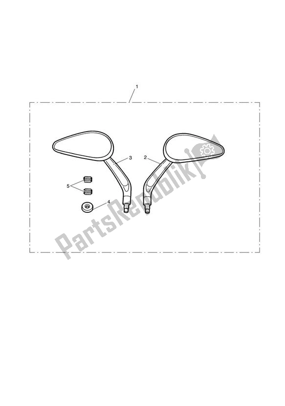 All parts for the Mirror Kit, Teardrop Style, Black of the Triumph America EFI 865 2007 - 2014