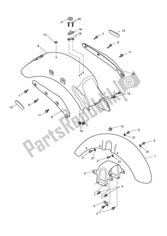 Tutte le parti per il Parafanghi del Triumph America EFI 865 2007 - 2014