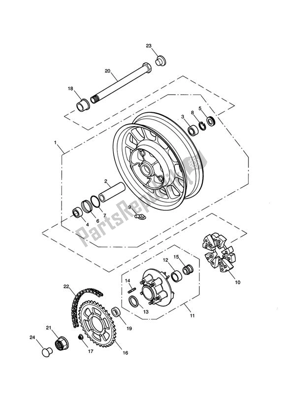 Todas las partes para Rear Wheel & Final Drive > 468389 de Triumph America EFI 865 2007 - 2014