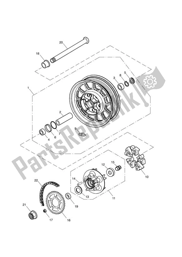 Tutte le parti per il Rear Wheel & Final Drive 468390 > del Triumph America EFI 865 2007 - 2014