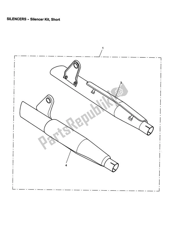 All parts for the Silencer Kit, Short of the Triumph America EFI 865 2007 - 2014