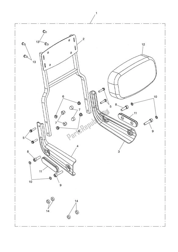 Tutte le parti per il Sissy Bar Tall Kit del Triumph America EFI 865 2007 - 2014