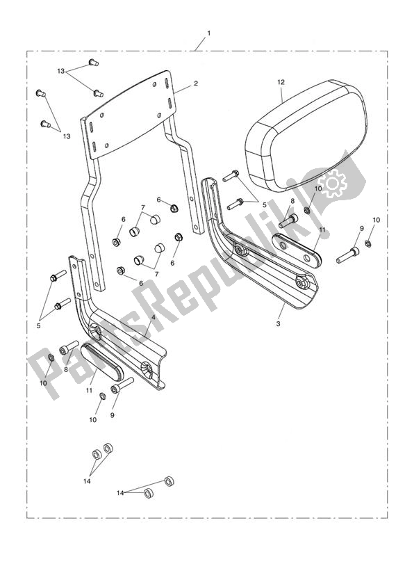 Todas las partes para Traditional Sissy Bar, Short de Triumph America EFI 865 2007 - 2014