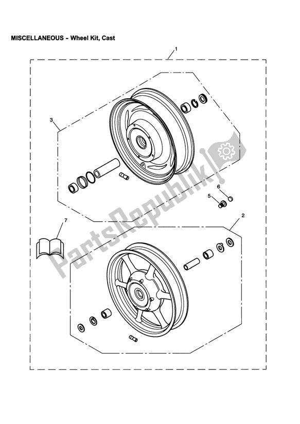 Tutte le parti per il Wheel Kit, Cast del Triumph America EFI 865 2007 - 2014