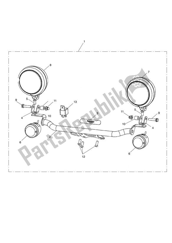 All parts for the Auxillary Lamps Kit of the Triumph America EFI 865 2007 - 2014