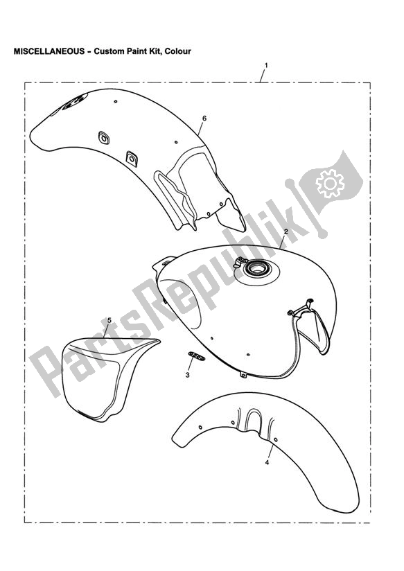 All parts for the Custom Paint Kit, Colour of the Triumph America EFI 865 2007 - 2014