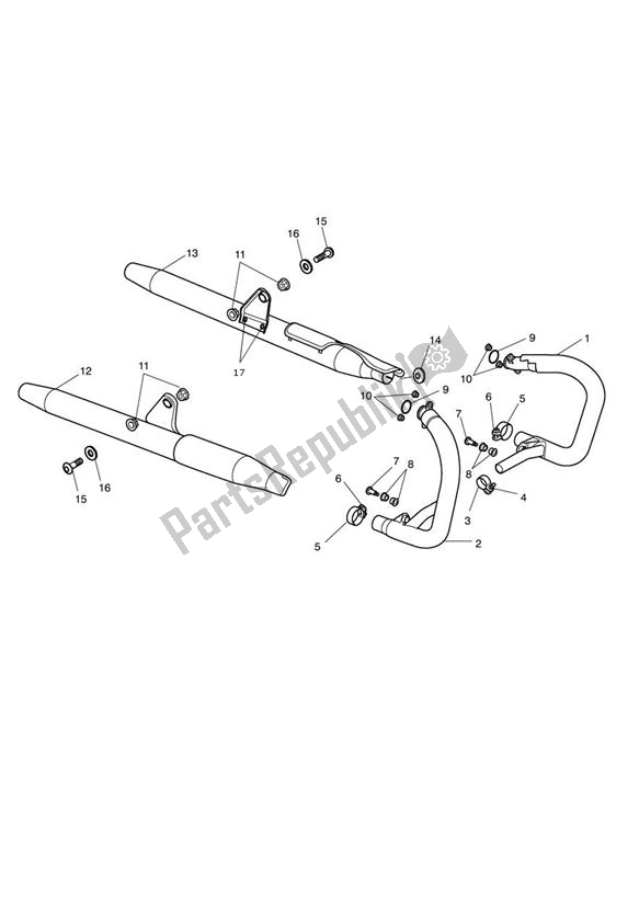 All parts for the Exhaust System of the Triumph America EFI 865 2007 - 2014