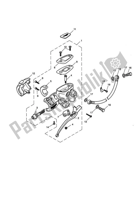 All parts for the Front Brake Master Cylinder & Hoses of the Triumph America EFI 865 2007 - 2014