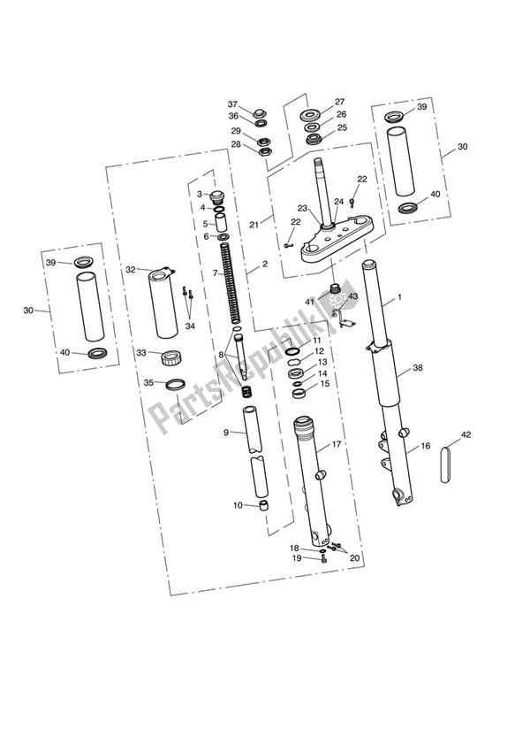 Tutte le parti per il Front Forks & Lower Yoke > 468389 del Triumph America EFI 865 2007 - 2014
