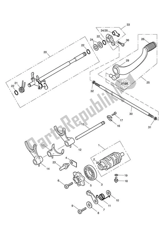 Todas las partes para Gear Selectors & Pedal > 468389 de Triumph America EFI 865 2007 - 2014