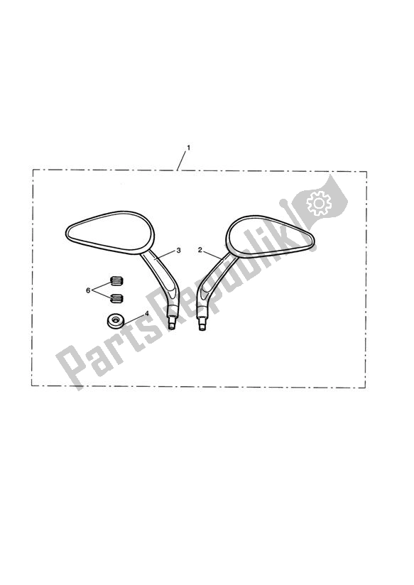 Alle onderdelen voor de Kit, Teardrop Style Mirrors, Drilled van de Triumph America EFI 865 2007 - 2014